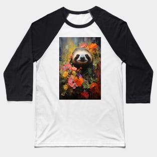 Flower Garden Sloth Baseball T-Shirt